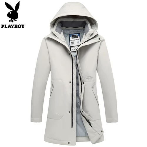 Playboy, пуховик, длинная утепленная куртка, комплект с пухом, в корейском стиле, средней длины
