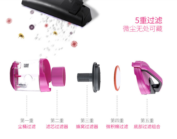 robot hút bụi xiaomi gen 2 Máy hút bụi đẹp Máy hút bụi cầm tay nhỏ cầm tay mạnh mẽ Loại bỏ bụi mạnh mẽ mạnh mẽ 螨 C3-L143C - Máy hút bụi
