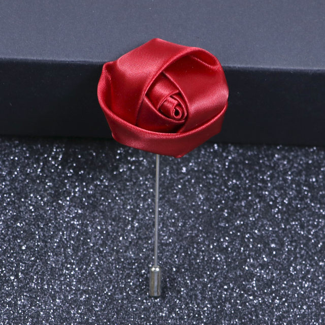 ຄົນອັບເດດ: Korean style groom suit dress accessories rose brooch groomsmen fabric flower corsage