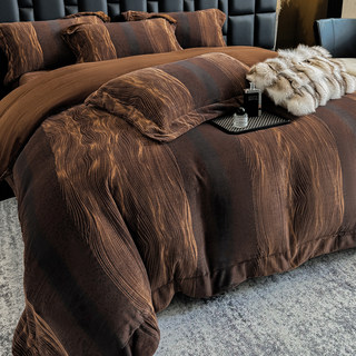 冬季A类母婴级加厚牛奶绒四件套双面珊瑚绒法兰绒被套高级感床品