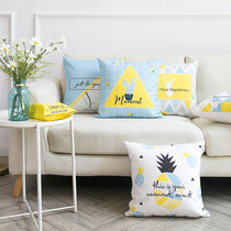 Sofa pillow cushion Nordic ins living room square cotton linen pillowcase without core model room pillow back