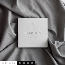 oroliving clear water concrete decorative pad ornaments Nordic minimalist cement coaster jewelry candle display