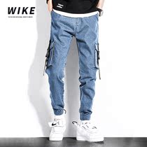 WIKE original autumn overalls mens multiple pockets 2021 new versatile plus fat plus size mens leggings