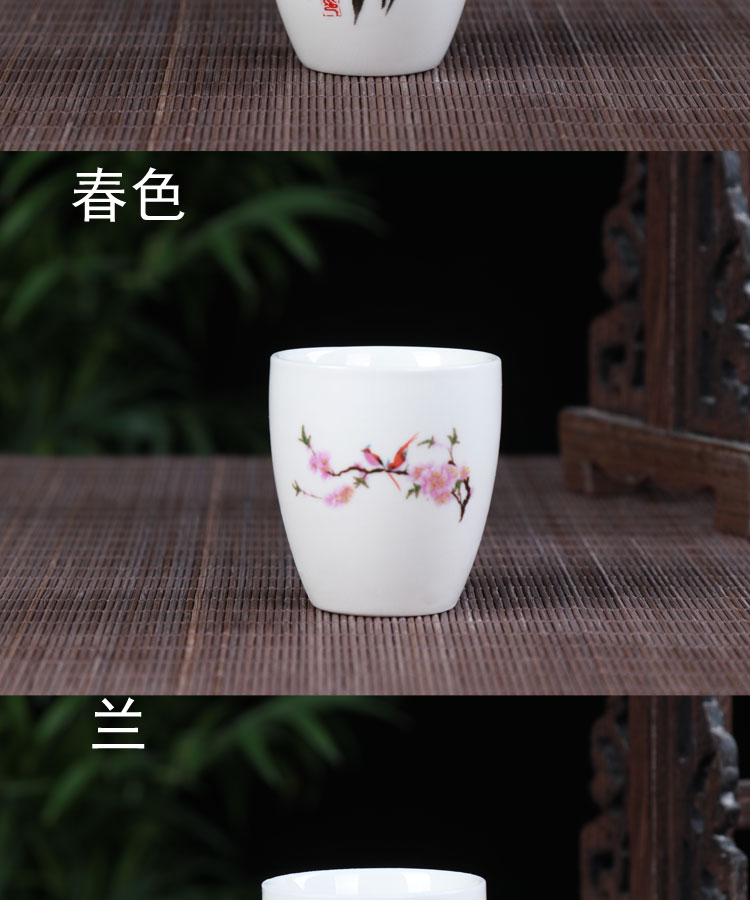 Gốm cho Phật retro thủy tinh nhỏ màu trắng rượu vang vàng hầm rượu hầm rượu hy sinh mini cup của rượu vang gia đình bộ