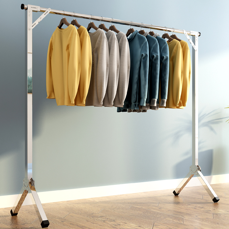 Drying rack floor folding bedroom home balcony telescopic single pole hanging cool clothes Outdoor Quilt artifact