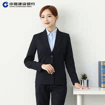 2018 New Construction Bank uniforms uniforms overalls women professional suits CCB overalls striped suit pants