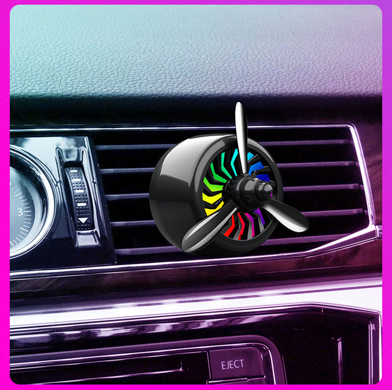 Car accessories creative ornaments air conditioning air outlet small fan rotating interior accessories car aromatherapy water lasting fragrance