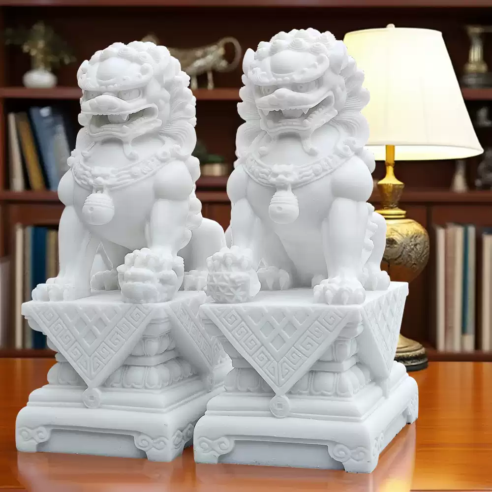 石狮子一对石雕精雕小庭院装饰镇宅大门口看门