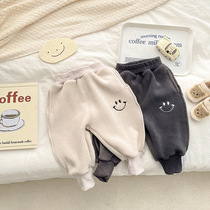 Baby winter pants baby plush pants foreign childrens casual pants warm pants childrens large PP pants leggings