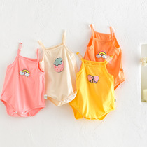 Baby net celebrity suspender jumpsuit baby summer wear thin Ha clothes super cute newborn cool crawler bag fart coat