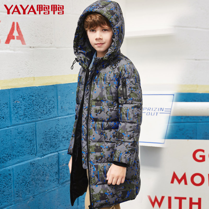 鸭鸭 加厚中长款迷彩 男童羽绒服 天猫优惠券折后￥189包邮（￥279-90）120~150码2色可选