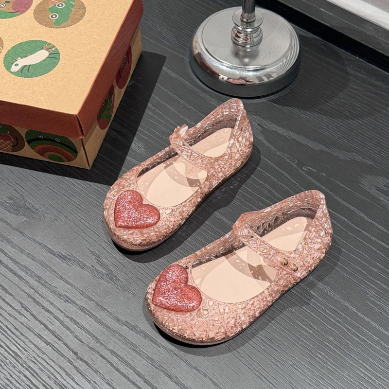 Brazilian Girls' Sandals Summer Bird's Nest Children's Shoes Jelly Shoes Soft Sole Hollow Breathable Baby Princess Crystal Shoes