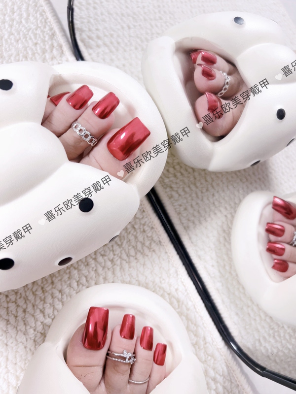 Confidential Delivery of European and American Style Flame Mirror Red Toenail Tips, Long Style Hot Girl Foot Wear Nails, Finished Product Confidential Delivery of European and American Style Flame Mirror Red Toenail Tips, Long Style Hot Girl Foot Wear Nails, Finished Product