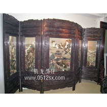 Suzhou embroidery double-sided embroidery finished 3 9 meters wide background wall Su embroidery folding screen Collection level Penglai Wonderland