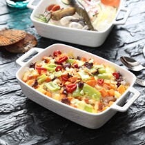 Shuffree Baking Mould Bake Toastery Pudding Bowl Ceramic Dessert Bowl with High Temperature Bake Grill