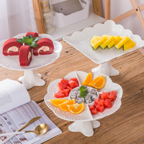 French hollow relief West dinner steak plate ceramic dish sweet plate household dish West point snack plate