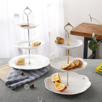 European dessert fruit plate light luxury snack plate afternoon tea multi-layer fruit disk set three layers of snack frame
