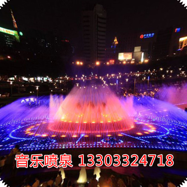 Large-scale music fountain equipment custom square wave light jumping spring running spring outdoor music fountain equipment installation manufacturer