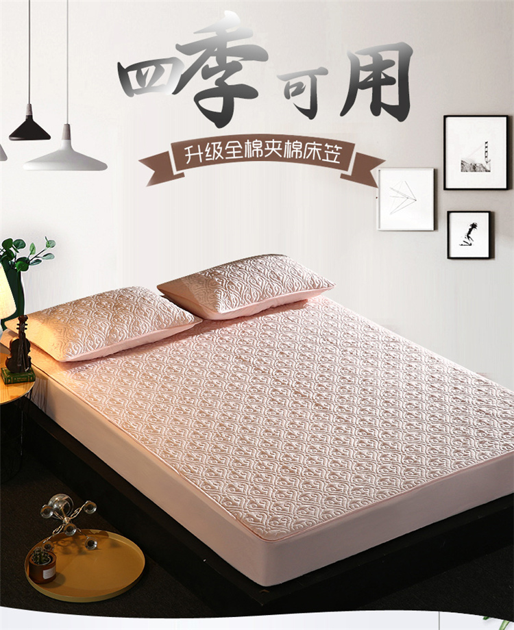 Giường 笠 bông đơn trải giường bông dày Simmons nệm chống trượt Vỏ nệm bụi 1,8m 	ga giường bo chun