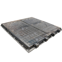 Ductile iron square manhole cover 1000x1000 double Open high strength spheroidal casting ductile iron manhole cover