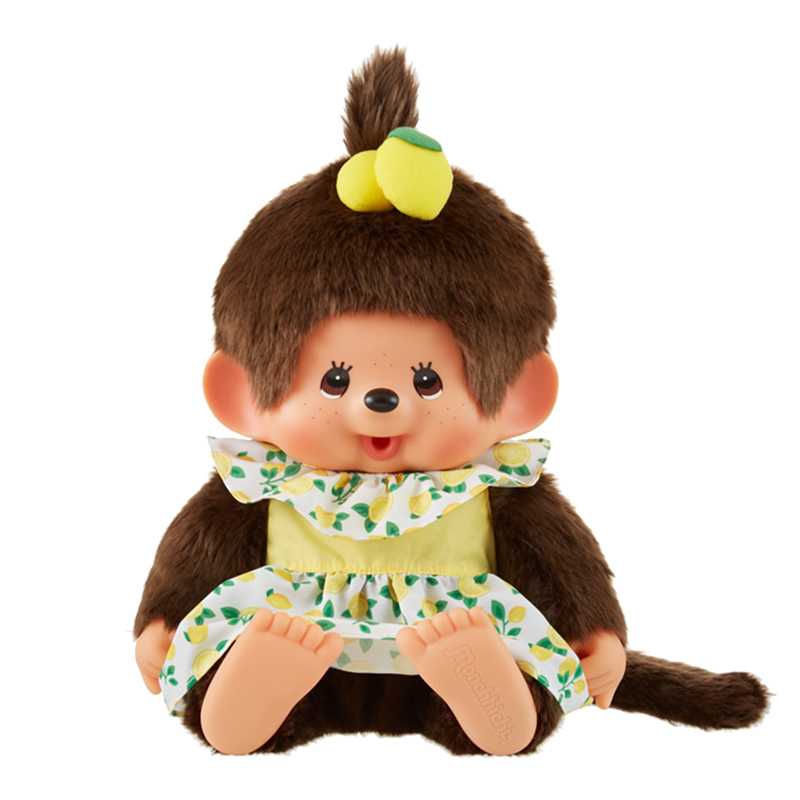 Monchhichi Cute and Fun Plush Toy Doll Gift Sitting Version Lemon Style Hat Dress Adorable