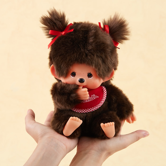 Monchhichi Cute and Fun Gift Hand-Eating Doll Sitting Style Bib Style New Girl Doll Valentine's Day