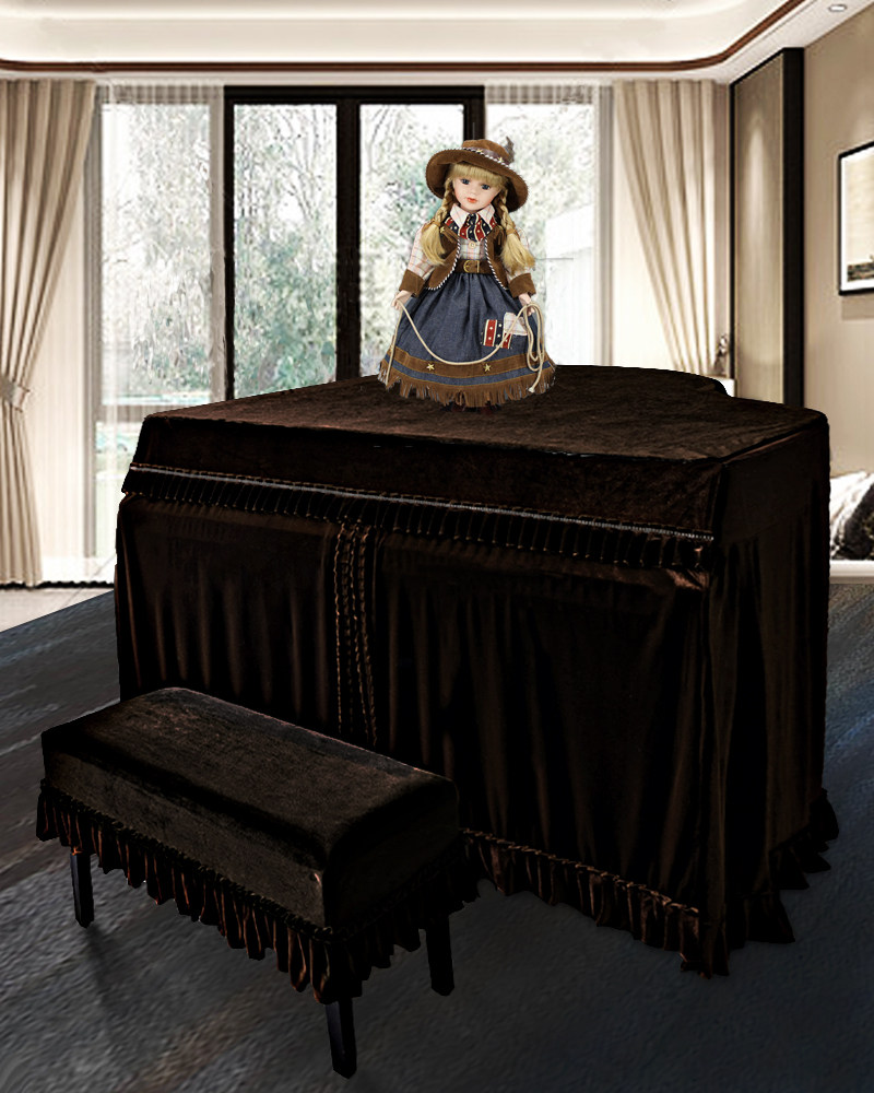 2021 New product thickens gold velvet triangle piano cover Kawo Iyama Ha Boston Pearl River Cloth Cover