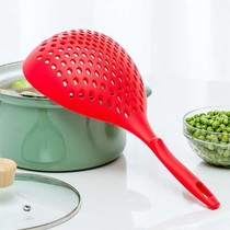 Spoon noodle spoon Japanese style fishing noodles big colander noodle spoon household kitchen scoop net Red large capacity spoon fence drain