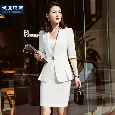 Spring and summer work clothes, women's skirts, fashion suits, mid-sleeve suits, ol formal clothes, temperament beauty salon suits, pants, overalls