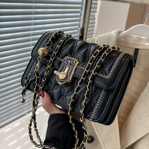 Демисезонная небольшая сумка, небольшая цепь, сумка через плечо, изысканный стиль, в западном стиле, коллекция 2022, на цепочке