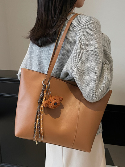 Retro bag women's large capacity 2026 new summer simple and versatile shoulder bag casual work commuting tote bag