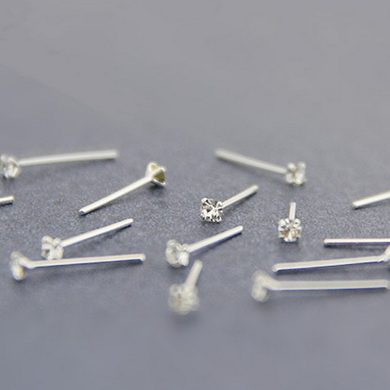 Europe and the United States extremely simple mini zircon ear bone nail ear needle men and women 925 sterling silver set with diamonds temperament flash earrings couple 223