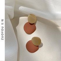 South Koreas new Joker Earrings ins Net red wafer stitching sterling silver female earrings earrings earrings R414