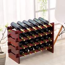 Solid wood stacked wine rack wine shelf European wood wine