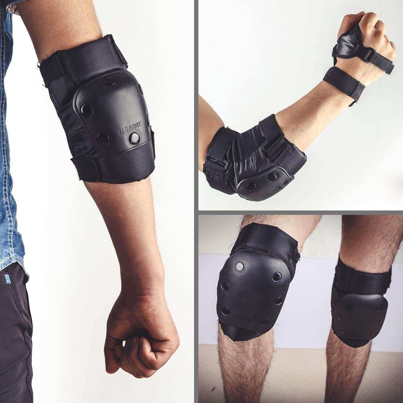 Elbow Knee Pads Wrist Set for Skateboard Skating Cycling