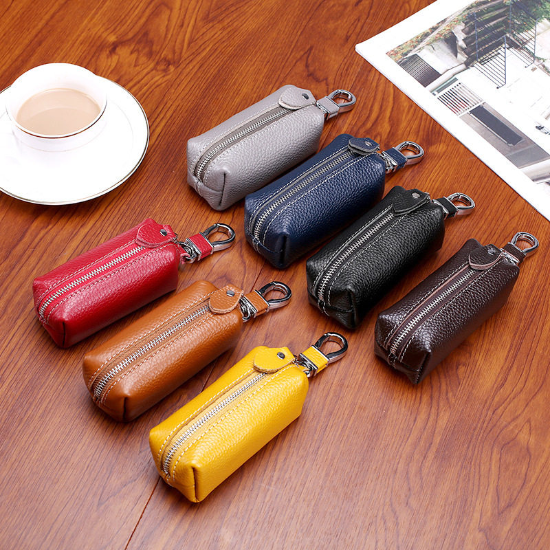 Soft bull skin hand car keybag men leather lock hanging multi-function car lock if the car keychain