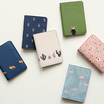 South Korea Cute Little Halal New Flora And Fauna Travel Passport Clips Short passport jacket documents Pack cartoon card bag