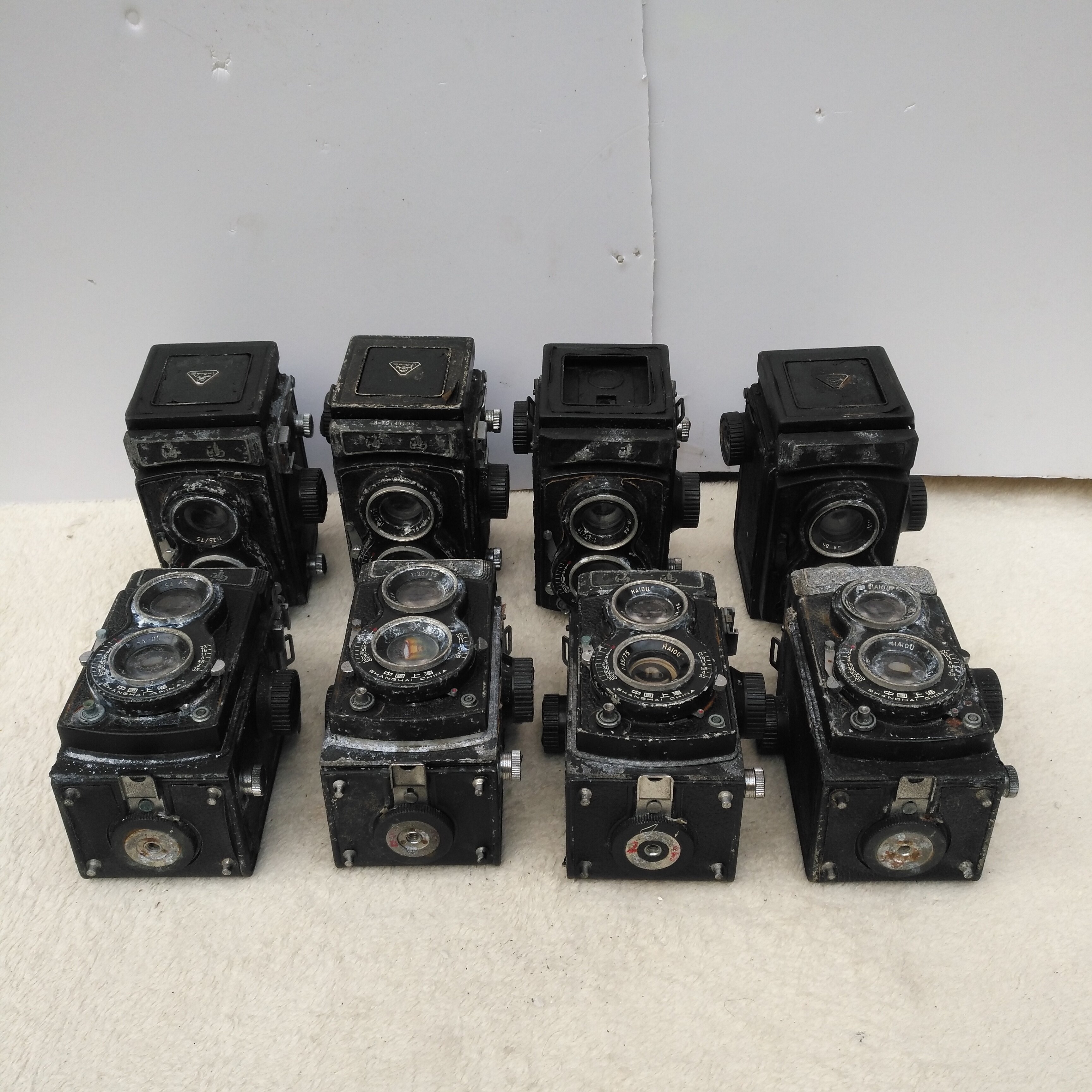 Old Shanghai Sea Eu Double Lens Reflective Camera Nostalgia Old Objects Glue Roll Camera Decoration Props