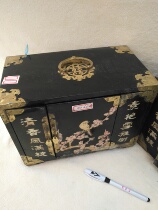 Old lacquerware jewelry box wooden Chinese dressing cosmetic box Princess European storage box old lacquer box