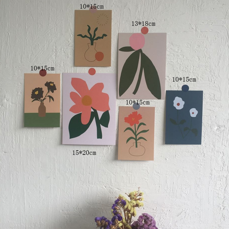 Ins wind abstract picture sheet wall decoration card flower flower card