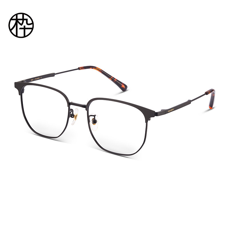 Wood ninety new temperament half-frame business frame men's and women's glasses MJ101FF073