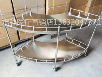 Thickened Stainless Steel Sector Surgical Bench Apparatus Car Sector Instruments Bench Fan Type Trolley
