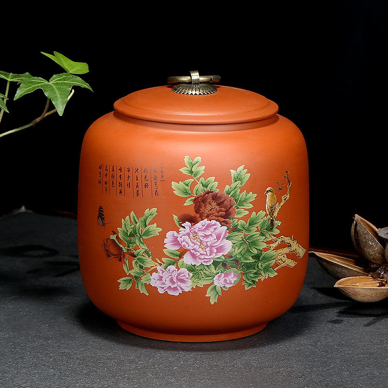 (Zisha tea cans) Zisha large tea cans Home Pu'er tea cans sealed cans tea packaging cans