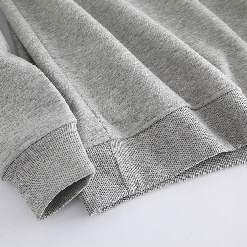 Mùa đông cộng với áo len nhung cổ tròn dày cotton ấm áp áo thun dài tay cộng với phân bón XL chất béo áo trẻ trung áo thun nam tay lỡ