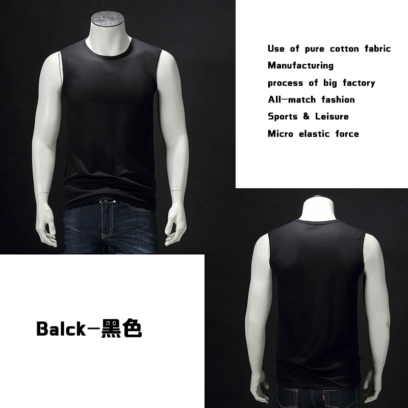 Áo thun không tay nam cotton thể thao Áo len mùa hè chất béo mồ hôi cộng với phân bón XL đáy áo rộng vai vest - Áo vest cotton ao ba lo nam