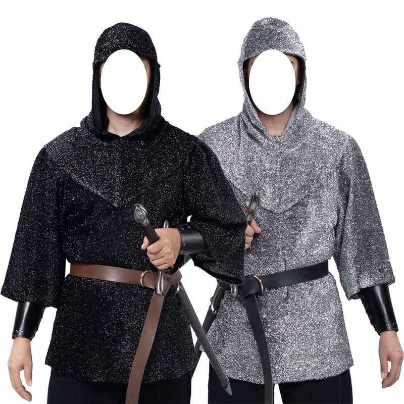 Halloween Templar Imitation Chainmail Helmet Costume Adult Cos Medieval Warrior Chainmail Prop Costume