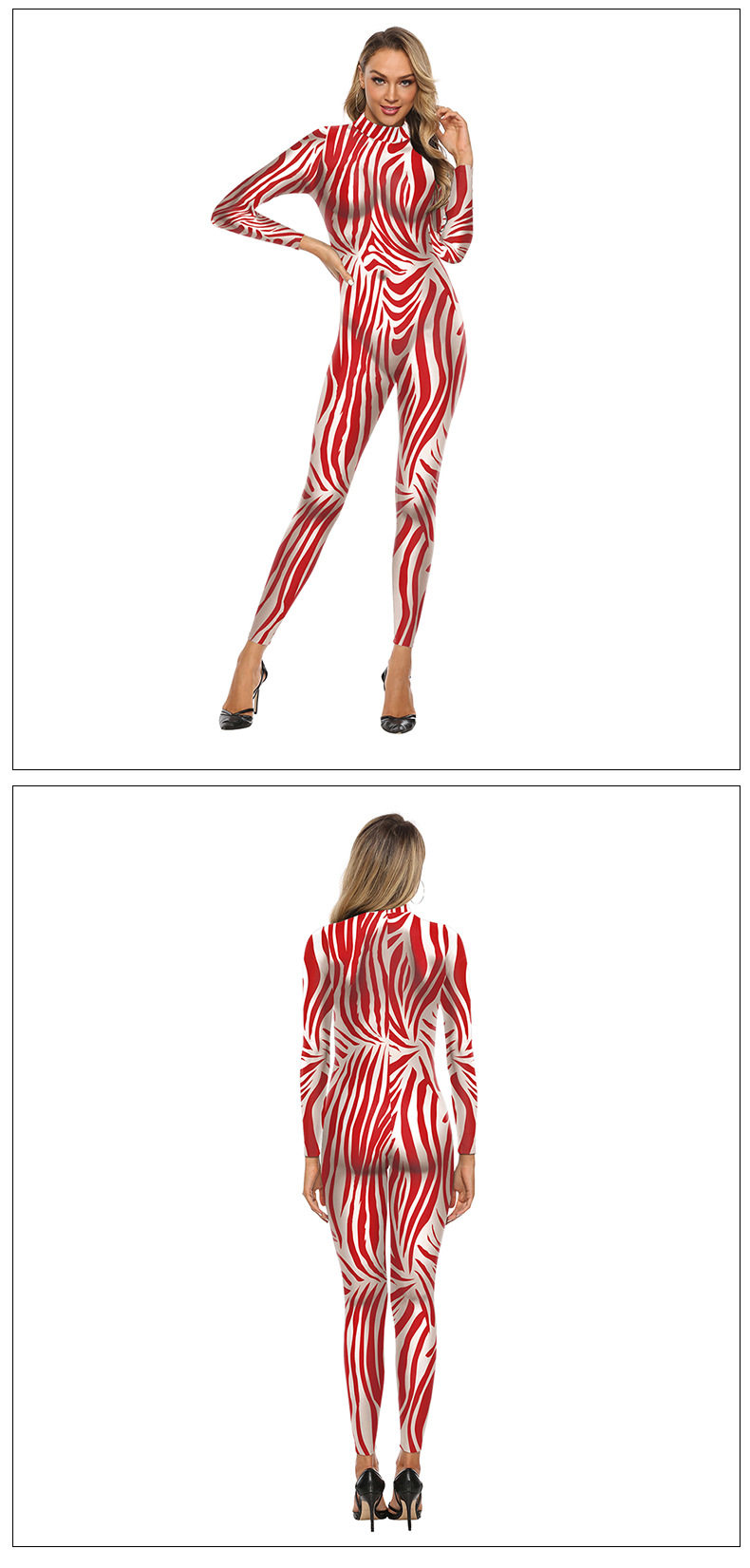 Боди/брюки women's snake print skinny casual jumpsuit女装紧身休闲连体裤