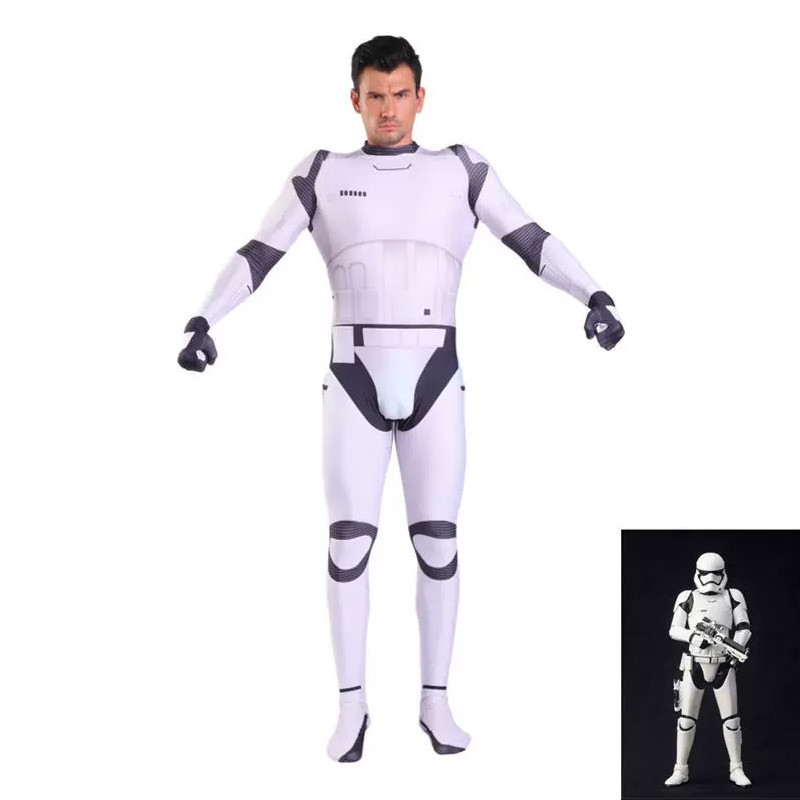 Clone Robot Costume Cosplay Star Wars Stormtrooper Clothing Adult and Children Elastic Tight-Fitting Jumpsuit Clone Robot Costume Cosplay Star Wars Stormtrooper Clothing Adult and Children Elastic Tight-Fitting Jumpsuit