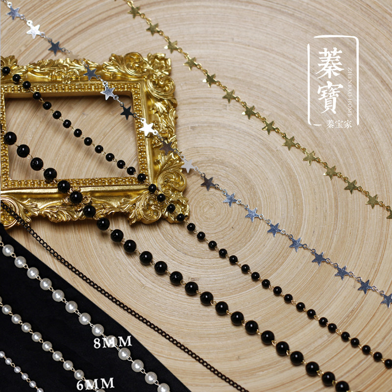 DIY hand-made materials accessories accessories LOLITA hair accessories necklace imitation pearl beaded chain drill chain