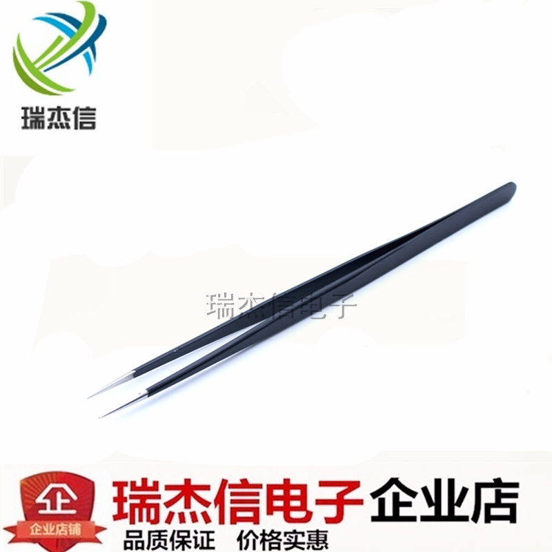 Tweezers Tip Anti-static Stainless Steel Tweezers Black Thickness 1 5mm